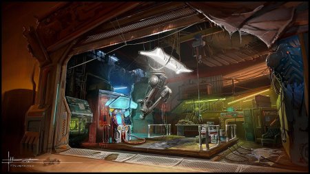 Концепт арт sci fi лаборатория