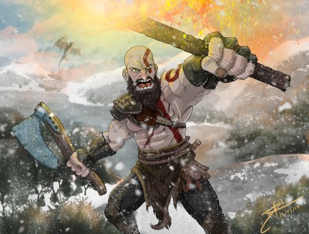 Кратос god of war art