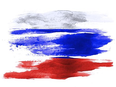 Российский триколор акварель