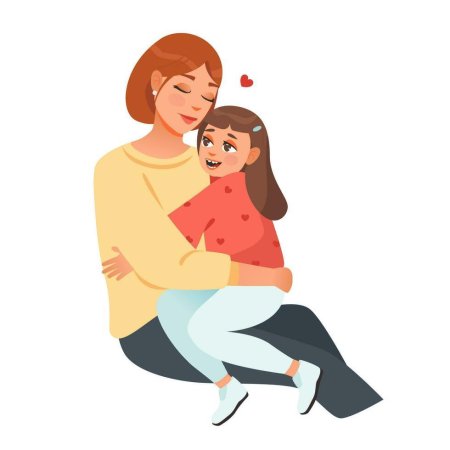 Мама обнимает ребенка рисунок