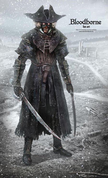 Bloodborne охотник арт концепт