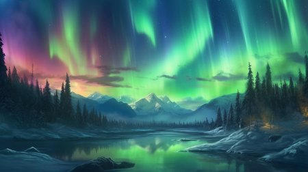 Aurora borealis northern light