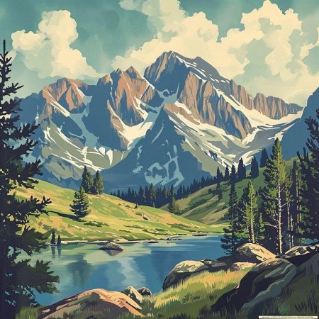 Картина горный пейзаж