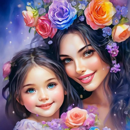 Мама с дочками