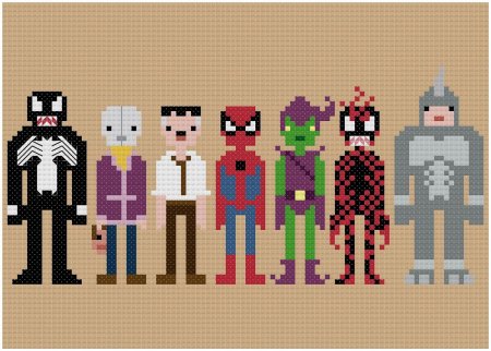 Perler beads схемы человек паук