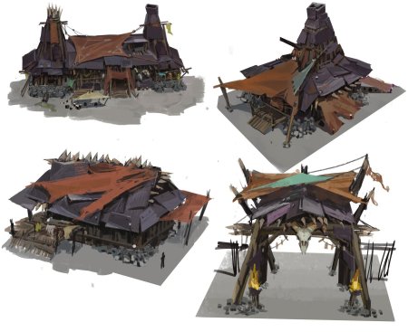 Домик концепт арт fantasy дом concept art