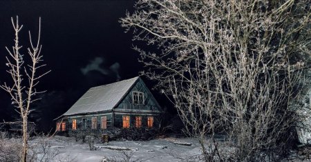 Зимний вечер в деревне