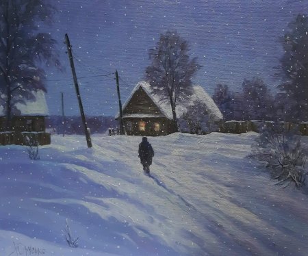 Художник алексей савченко. ночь зима