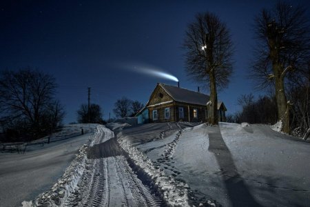 Зима ночь деревня