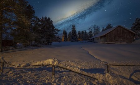 Ночной зимний пейзаж