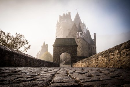 Замок эльц германия в тумане