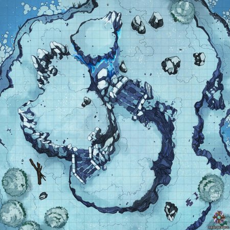 Ролл 20 днд battle map горы зимние
