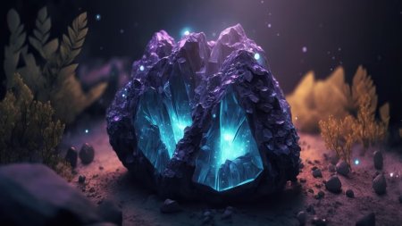 Фиолетовые кристаллы фэнтези
