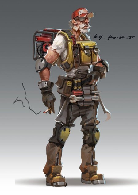 Cyberpunk инженер концепт арт