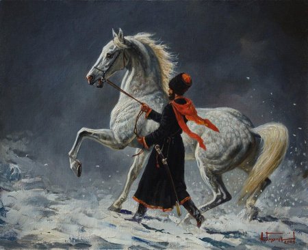 Всадник на коне картина