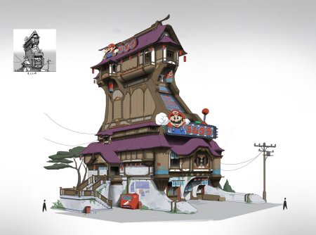 Домик концепт арт fantasy дом concept art