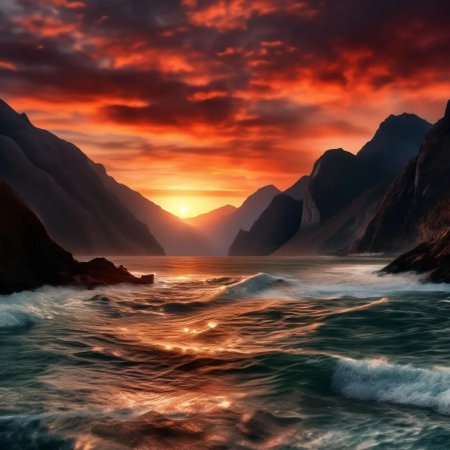Пейзаж море и горы