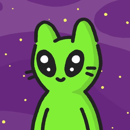 Зеленый кот инопланетянин