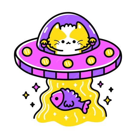 Кот в летающей тарелке