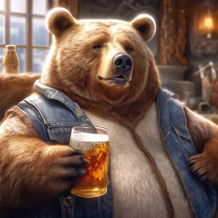 Медведь с пивом