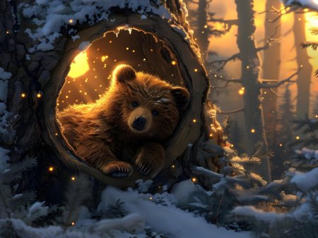 Медведь в зимней спячке