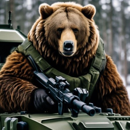Русский медведь с автоматом
