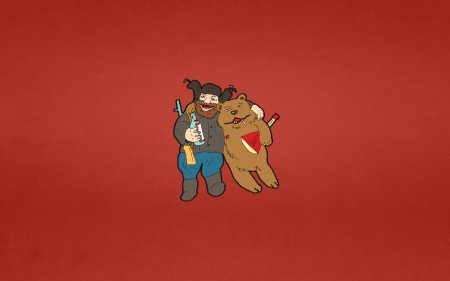Медведь в ушанке с балалайкой