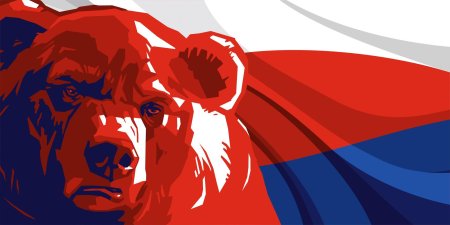 Медведь с флагом россии
