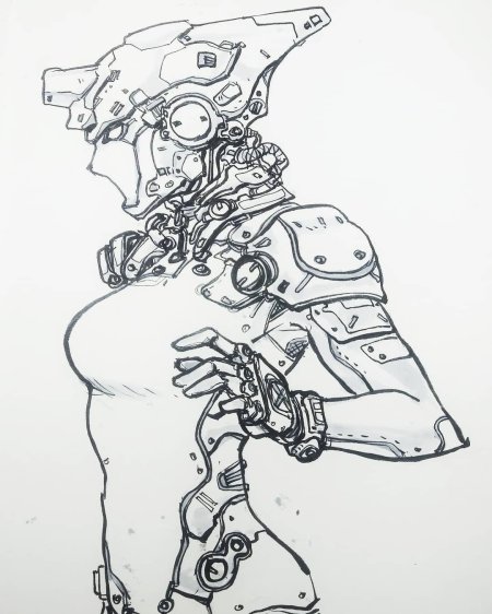 Робот скетч cyberpunk