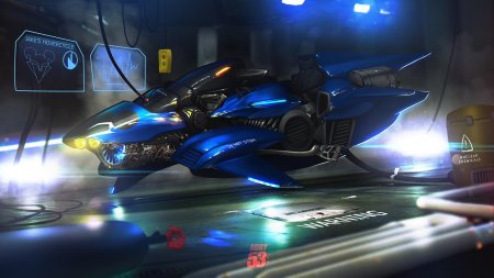 Cyberpunk летающий мотоцикл