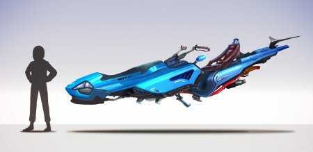 Cyberpunk летающий мотоцикл
