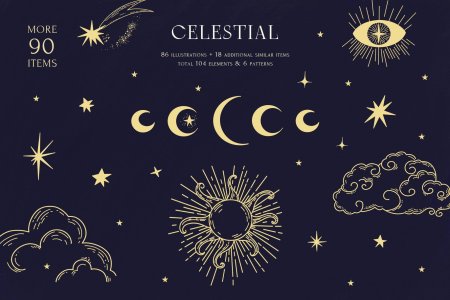 Moon sun stars