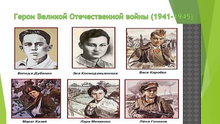 Пионеры-герои великой отечественной войны 1941-1945