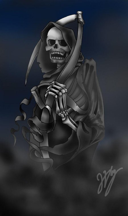 Скелет с косой