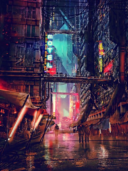 Cyberpunk city art