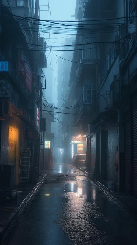 City street at night