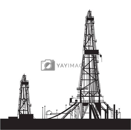 Нефтяная буровая вышка вектор