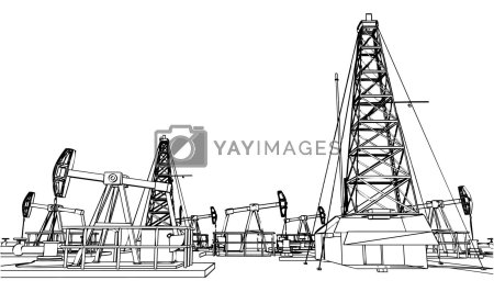 Нефтяная буровая вышка вектор