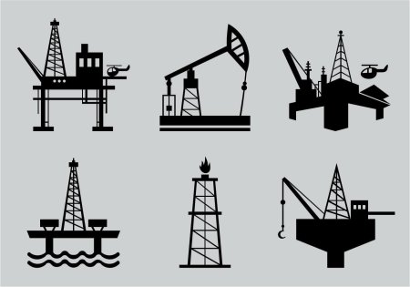 Нефтяная буровая вышка вектор