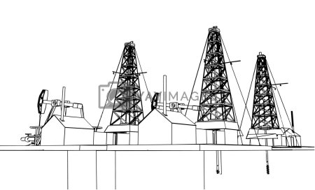 Нефтяная буровая вышка вектор