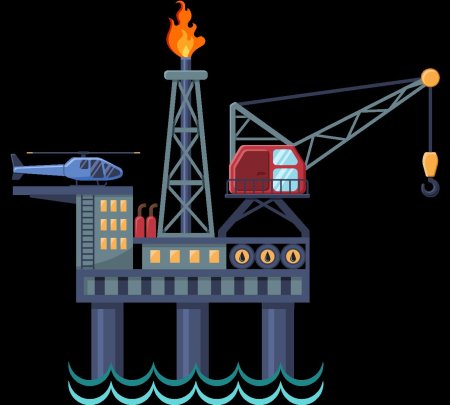 Нефтяная буровая вышка вектор