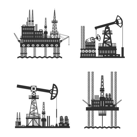 Добыча нефти вектор