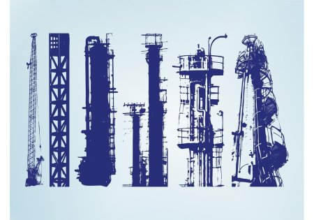 Нефтяная буровая вышка вектор