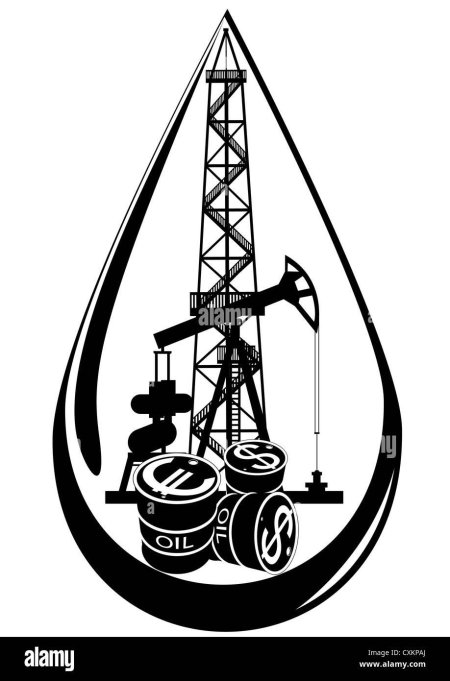 Нефтяная качалка черно белая