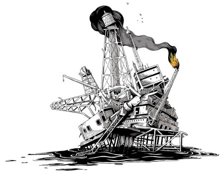 Нефтяная буровая вышка вектор