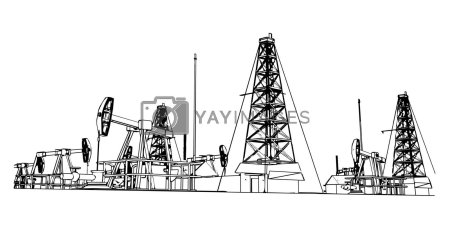 Нефтяная буровая вышка вектор
