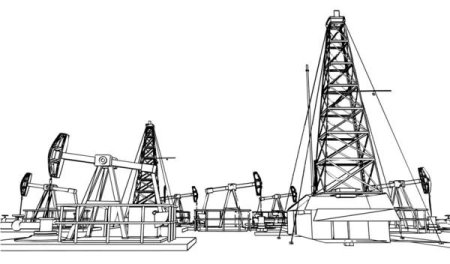 Нефтяная буровая вышка вектор