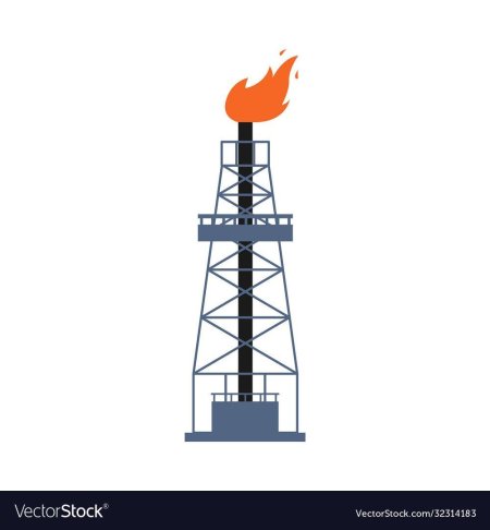 Нефтяная буровая вышка вектор