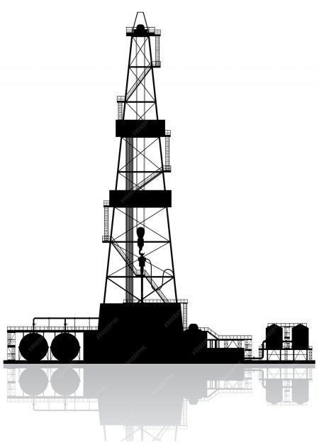 Нефтяная буровая вышка вектор