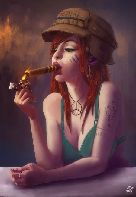 Курящие девушки в арте